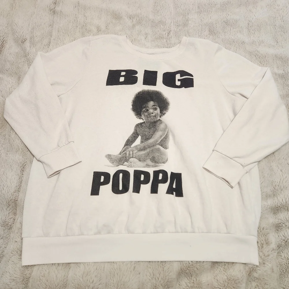 VGUC- 2XL White Big Poppa Graphic Sweatshirt - Picture 1 of 5